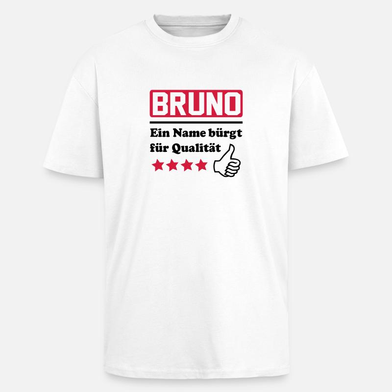 bruno - Oversized Heavyweight Unisex T-Shirt - Weiß