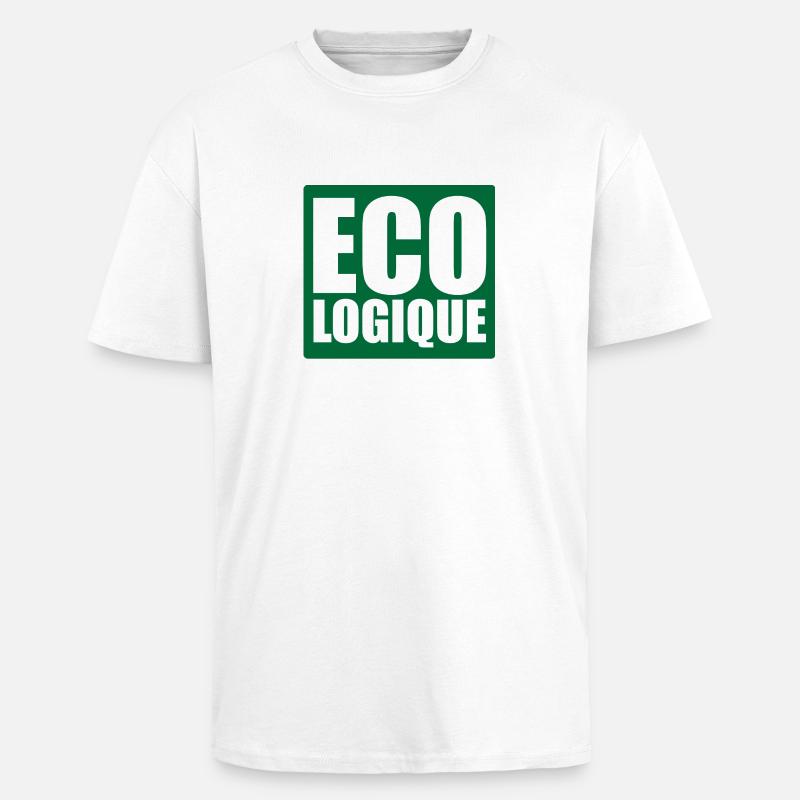 Eco! - Paksu unisex oversize t-paita - valkoinen
