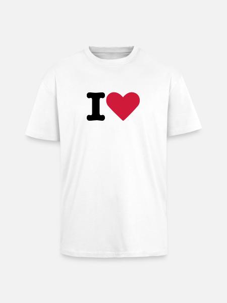 I Love - Unisex Oversized Heavyweight T-shirt - white