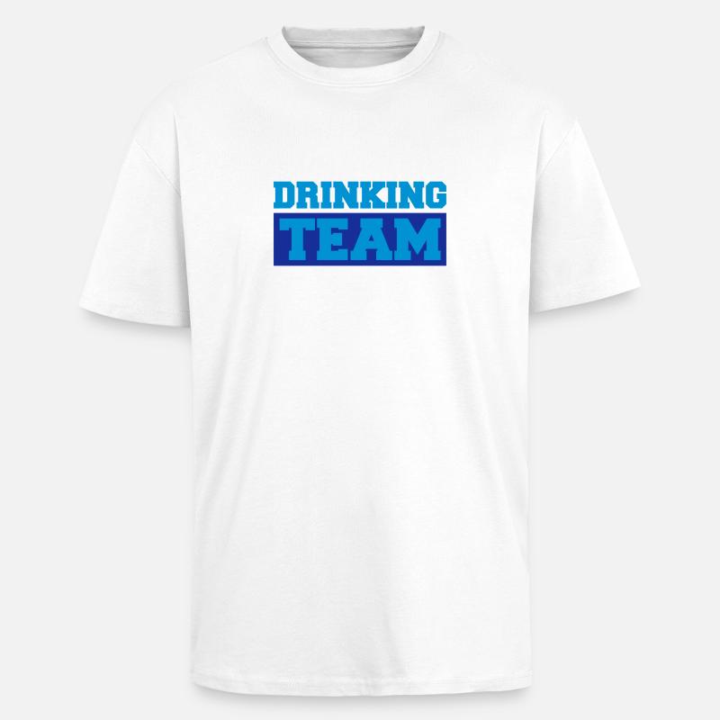 Drinking Team Logo - T-shirt unisexe oversize épais - blanc
