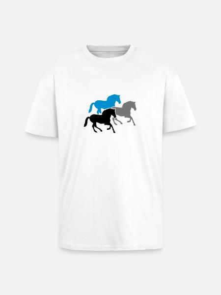 Horses - Unisex Oversized Heavyweight T-shirt - white