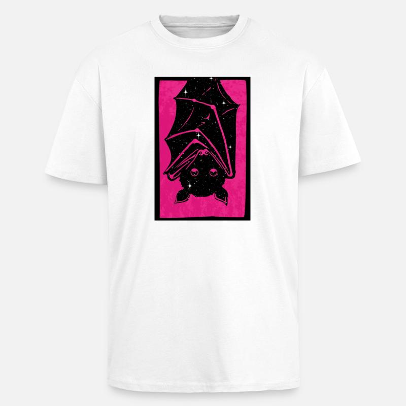 Spacebat Print - Oversized Heavyweight Unisex T-Shirt - Weiß
