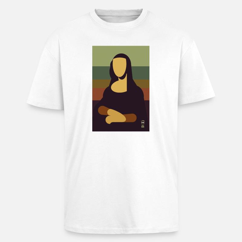 Mona Lisa - Oversized Heavyweight Unisex T-Shirt - Weiß