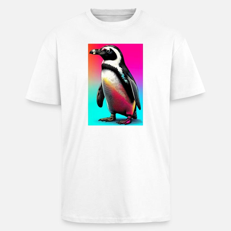 Pinguin - Oversized Heavyweight Unisex T-Shirt - Weiß