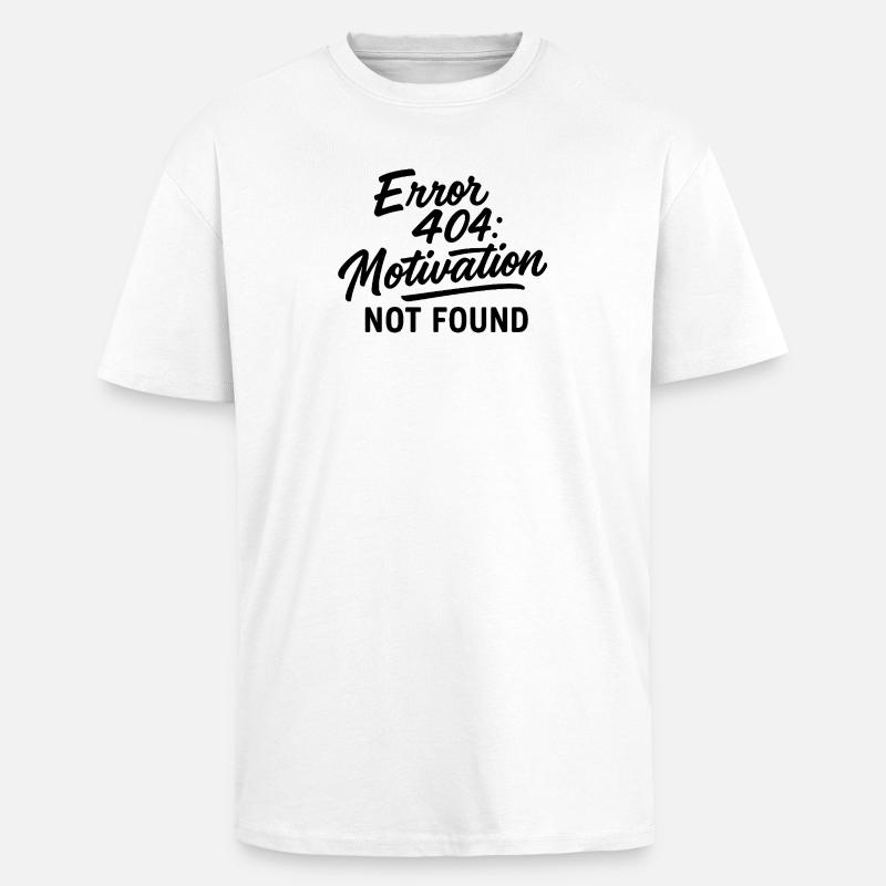Justification Error 404 Design - Unisex Oversized Heavyweight T-shirt - white