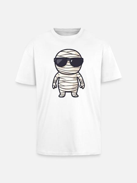 Mummy with sunglasses - Unisex Oversized Heavyweight T-shirt - white