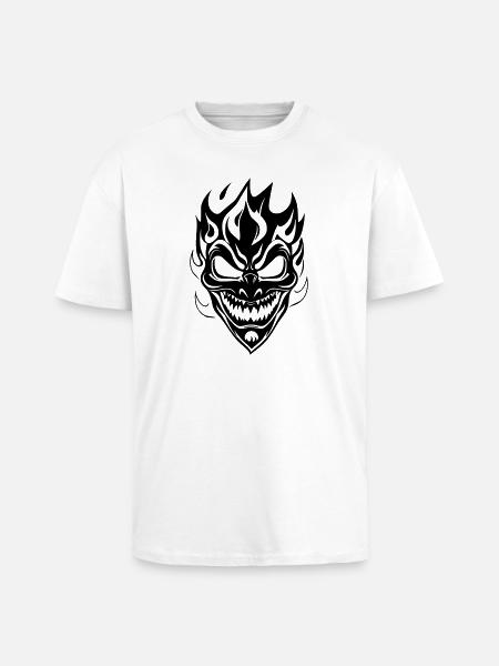 Celestial Moon and Star Silhouette Design - Unisex Oversized Heavyweight T-shirt - white