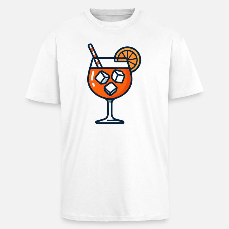 Orange Spritz Glas mit Eis - Oversized Heavyweight Unisex T-Shirt - Weiß