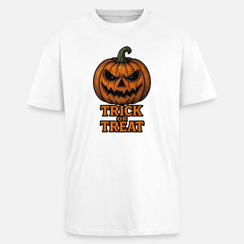Halloween Kürbis - Süßes oder Saures - Oversized Heavyweight Unisex T-Shirt - Weiß
