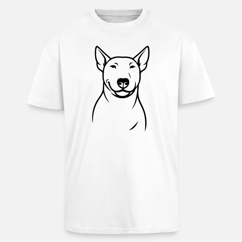 Silhouette stylisée du Bull Terrier - T-shirt unisexe oversize épais - blanc