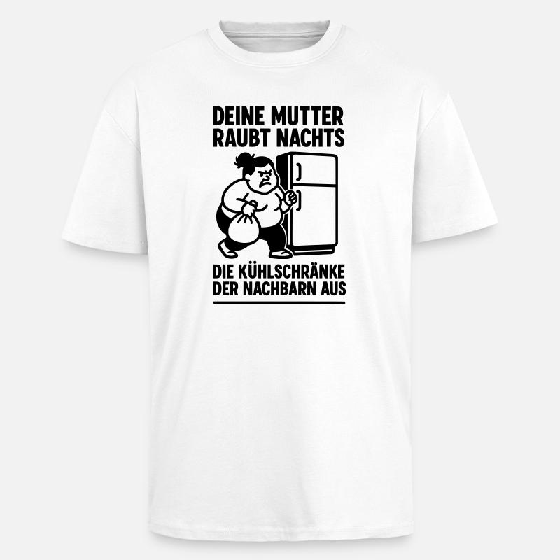 deine mutter witz kühschrank - Oversized Heavyweight Unisex T-Shirt - Weiß