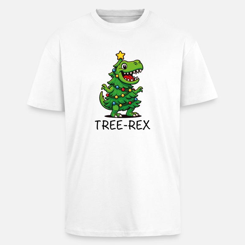 Tree-Rex – Dino de dessins animés mignons - T-shirt unisexe oversize épais - blanc