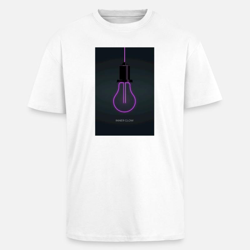Inner Glow Neon Glühbirne Poster - Oversized Heavyweight Unisex T-Shirt - Weiß