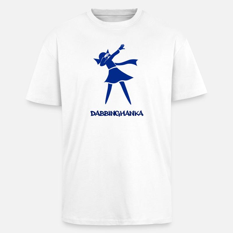DABBING HANKA - Unisex Oversized Heavyweight T-shirt - white