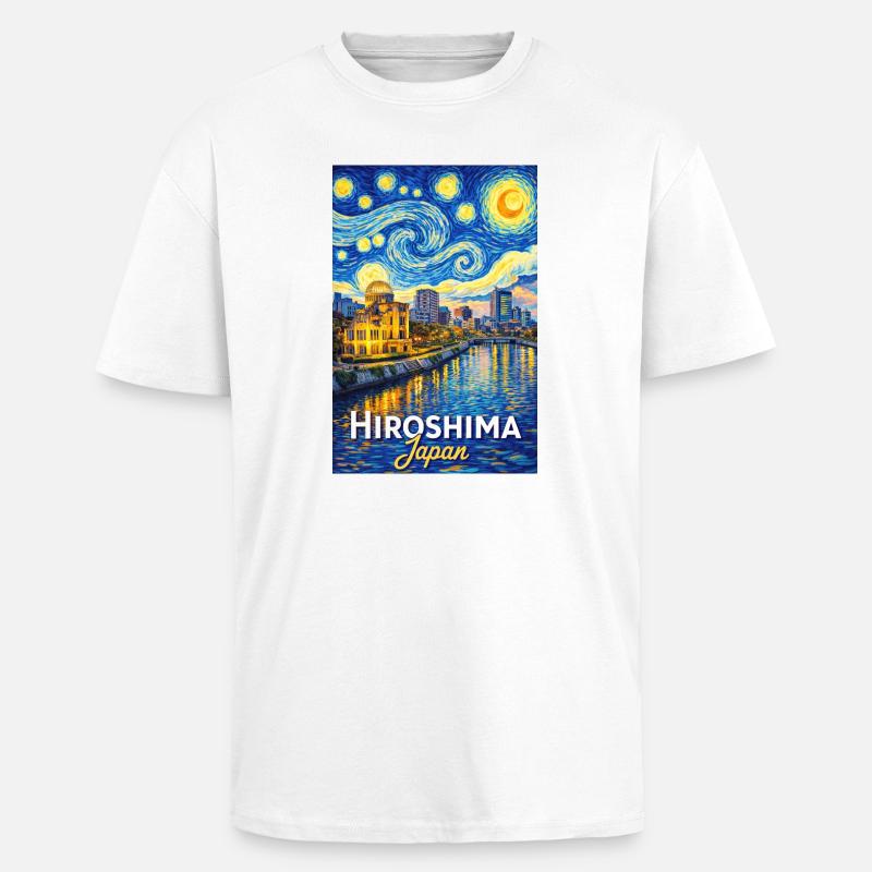 Hiroshima, Japan - Oversized Heavyweight Unisex T-Shirt - Weiß