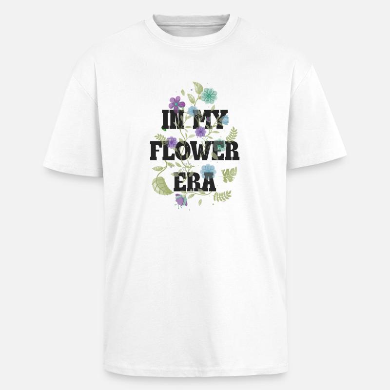 Florale Pfade der Blüten - Oversized Heavyweight Unisex T-Shirt - Weiß