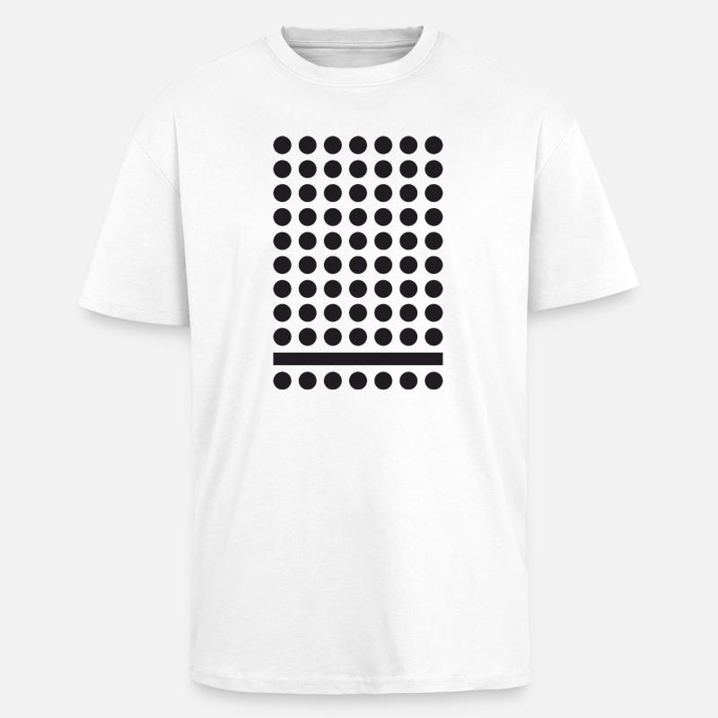 Monochrome Dot Grid Pattern - Unisex Oversized Heavyweight T-shirt - white