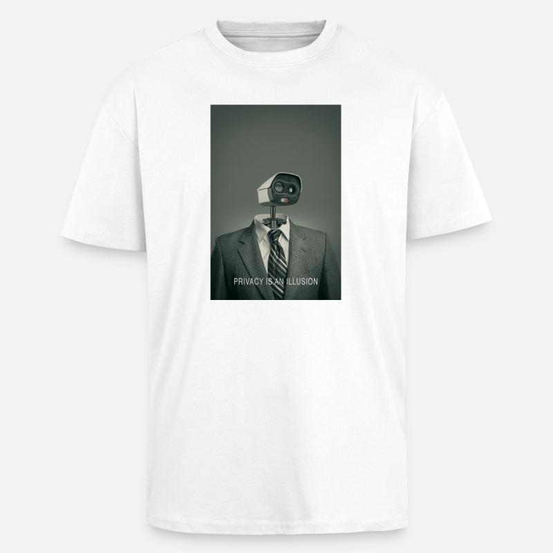 Privacy Is An Illusion Poster Minimal - Oversized Heavyweight Unisex T-Shirt - Weiß