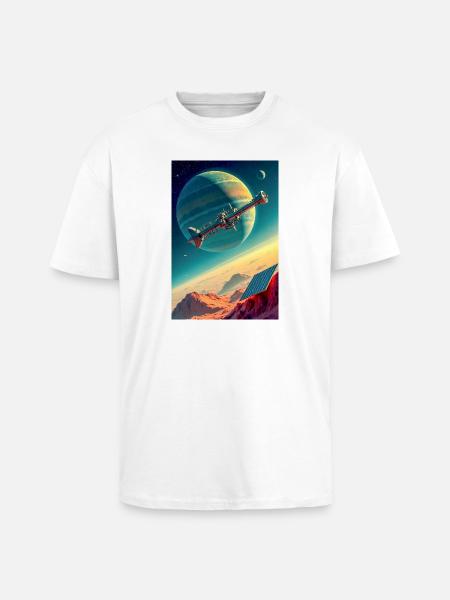 Humanity Finally Finds Its New Home in Space - Unisex Oversized Heavyweight T-shirt - white