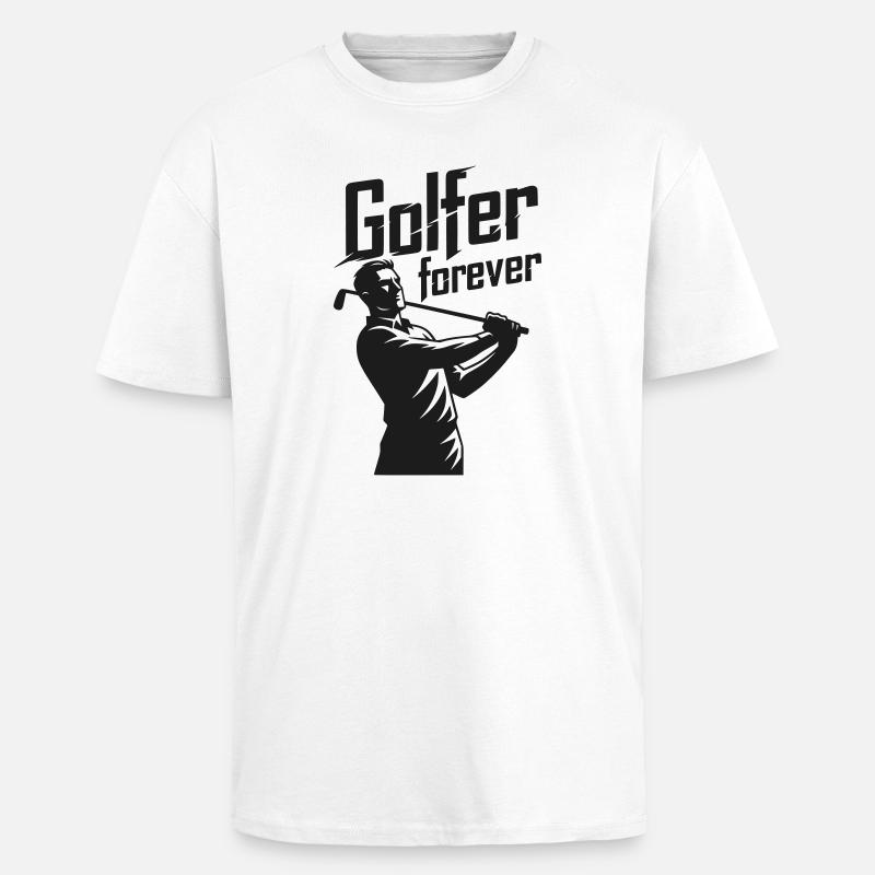 Golfer Forever - Golf Silhouette - Oversized Heavyweight Unisex T-Shirt - Weiß