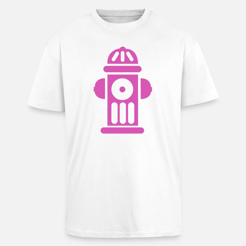 Magenta Hydrant Pop Art Symbol - Oversized Heavyweight Unisex T-Shirt - Weiß