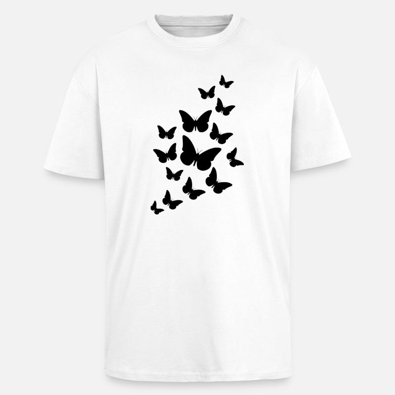 Flatternde Schmetterlinge - Oversized Heavyweight Unisex T-Shirt - Weiß