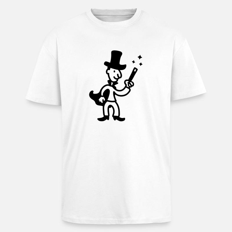 Magician - Line - Unisex Oversized Heavyweight T-shirt - white