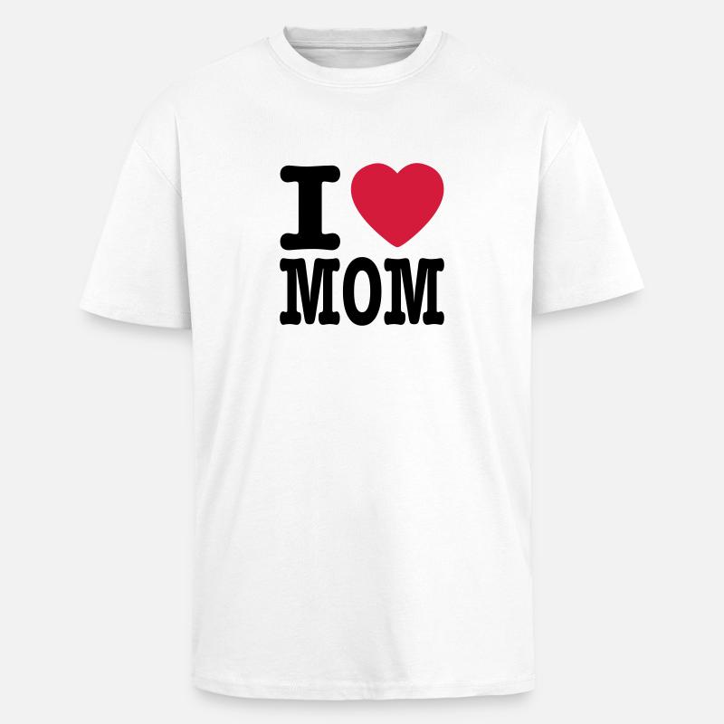 i love mom FR - T-shirt unisexe oversize épais - blanc