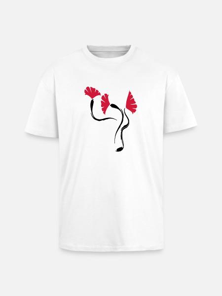 poppies_flowers - Unisex Oversized Heavyweight T-shirt - white