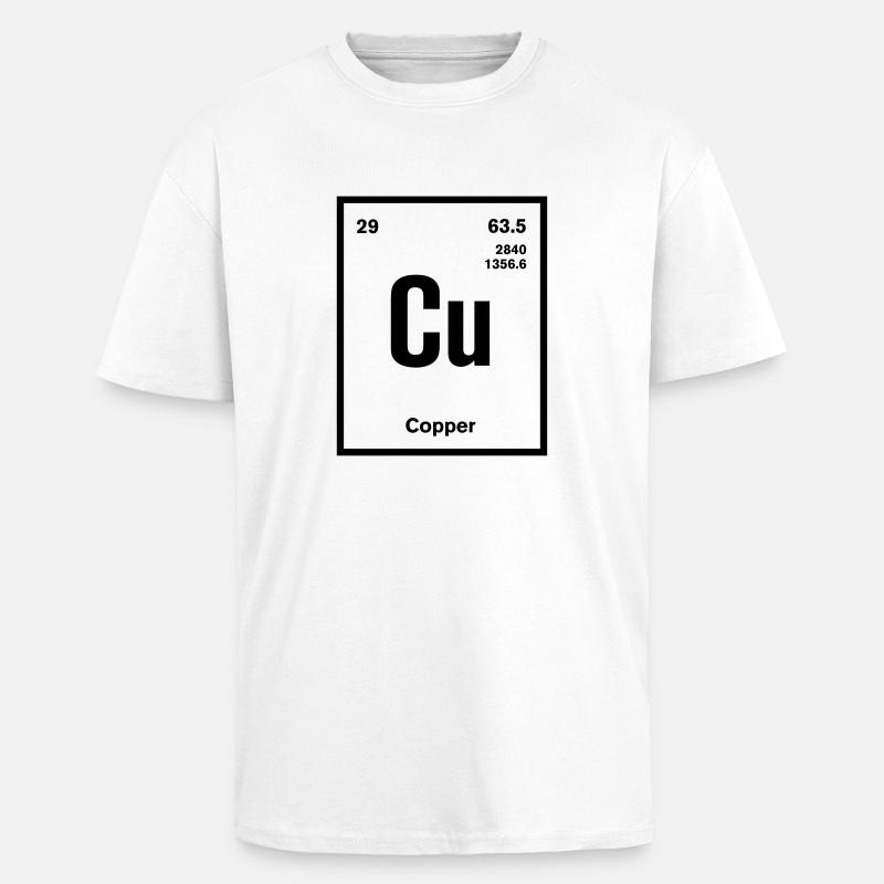 Copper Element im Periodensystem - Oversized Heavyweight Unisex T-Shirt - Weiß