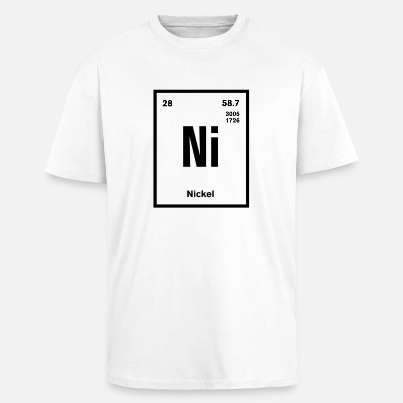 Nickel Element im Periodensystem - Oversized Heavyweight Unisex T-Shirt - Weiß