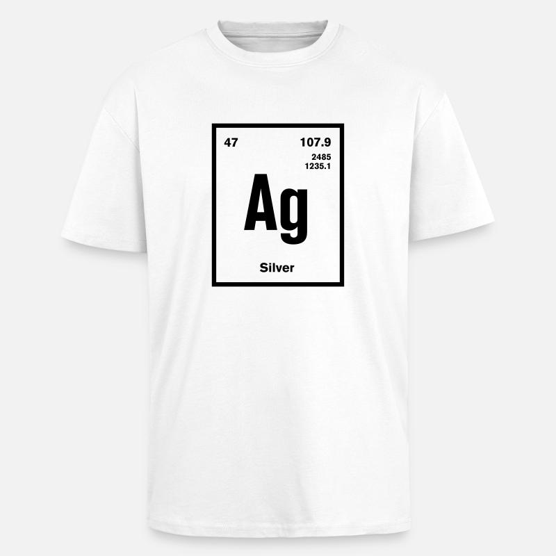 Silver Element im Periodensystem - Oversized Heavyweight Unisex T-Shirt - Weiß
