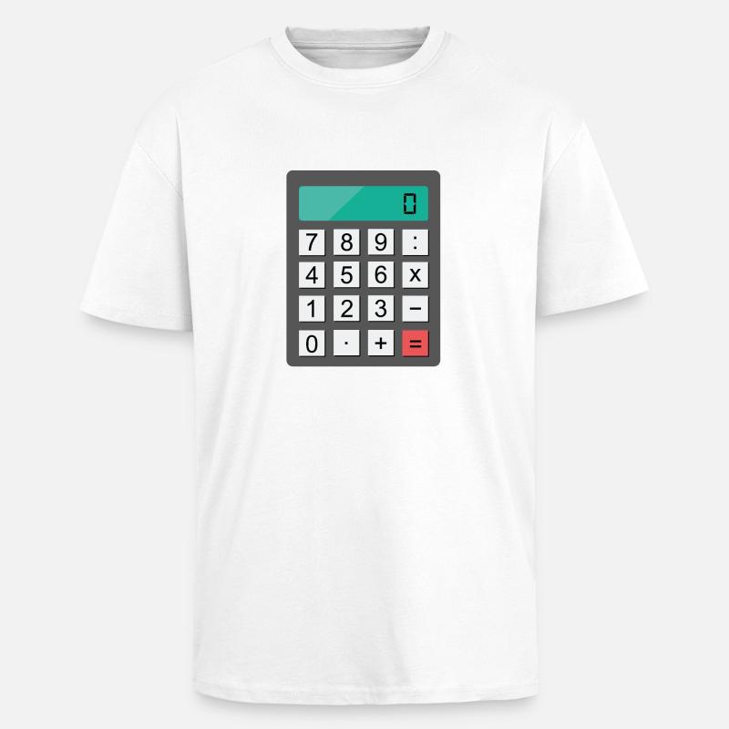 kalkylator - Unisex oversized t-shirt i kraftig kvalitet - vit