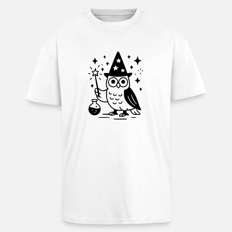 Der Eulenzauberer - Oversized Heavyweight Unisex T-Shirt - Weiß