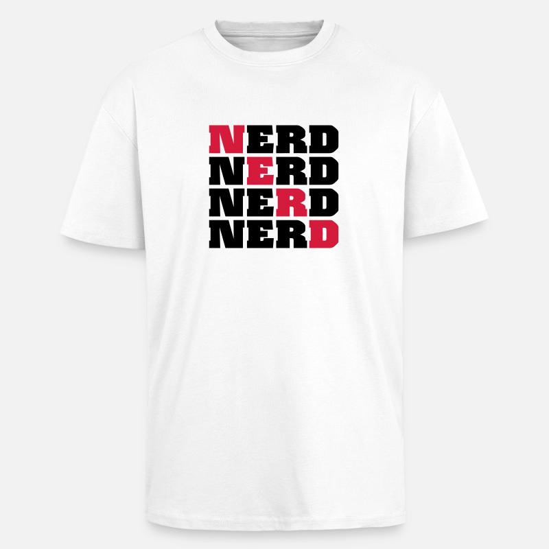 Nerd - Oversized Heavyweight Unisex T-Shirt - Weiß