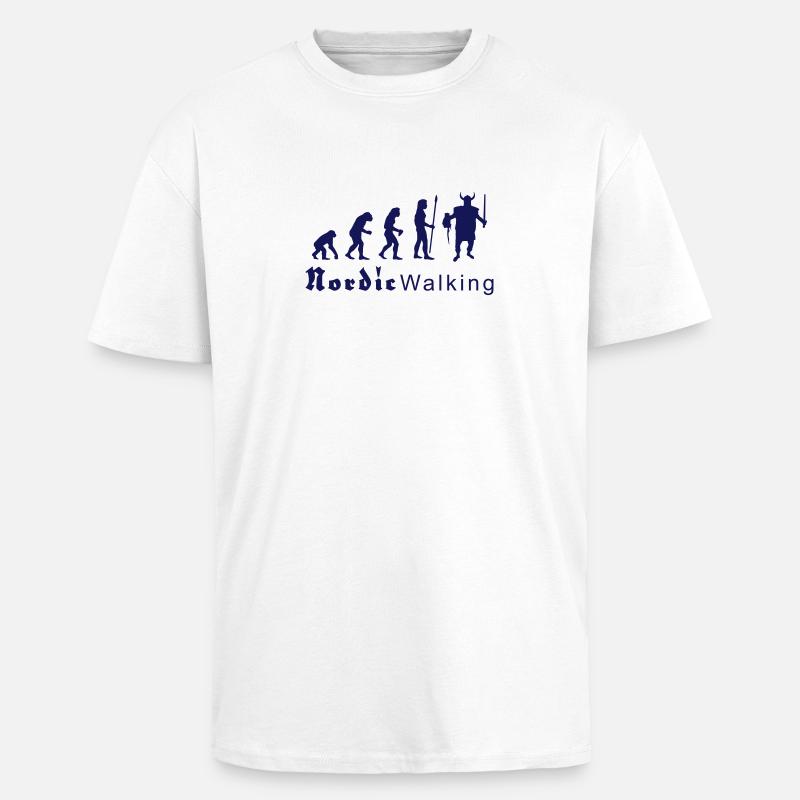 evolution_nordicwalking1 - Oversized Heavyweight Unisex T-Shirt - Weiß