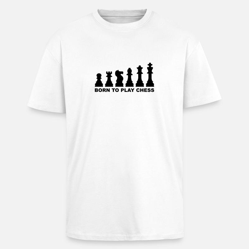 Evolution Chess - T-shirt unisexe oversize épais - blanc