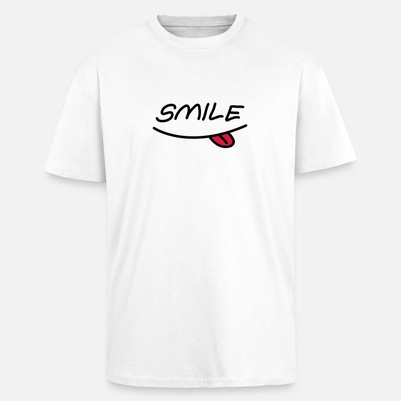 Smiley mund - Oversized Heavyweight Unisex T-Shirt - Weiß