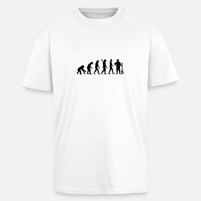 Évolution Paysan - T-shirt unisexe oversize épais - blanc