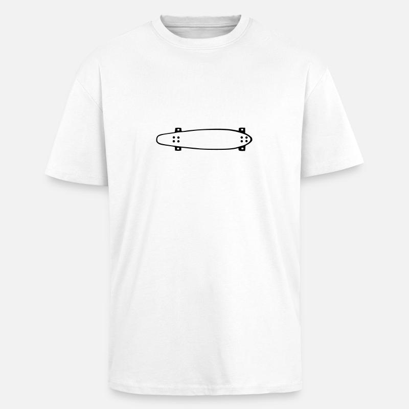 Longboard,longboarder,longboard, planche à roulett - T-shirt unisexe oversize épais - blanc