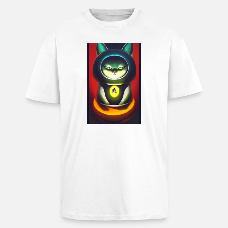Maneki neko 3 - Oversized Heavyweight Unisex T-Shirt - Weiß