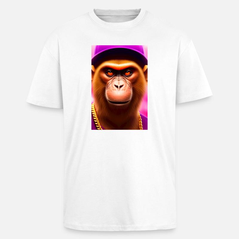 Cooler Affe - Oversized Heavyweight Unisex T-Shirt - Weiß