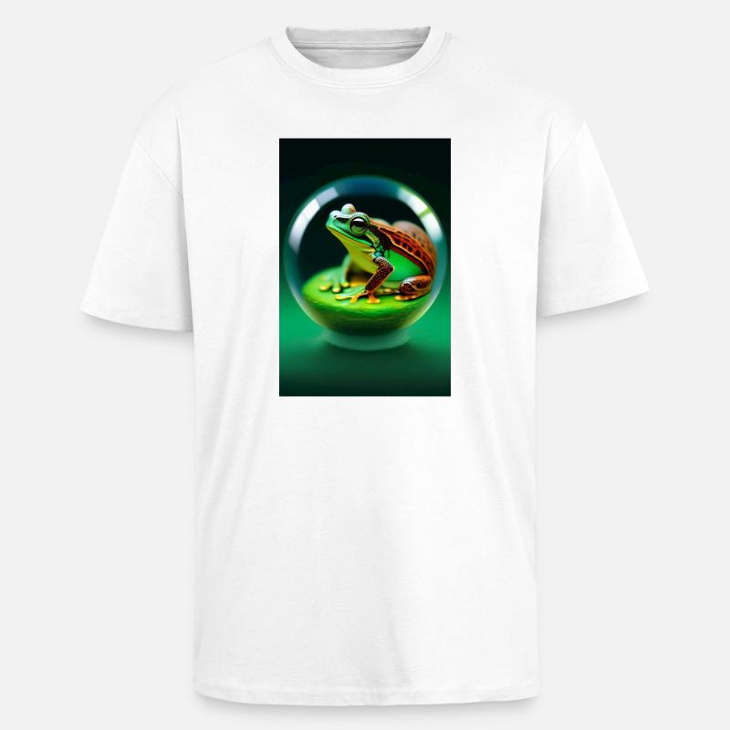 Frosch in einer Kugel - Oversized Heavyweight Unisex T-Shirt - Weiß
