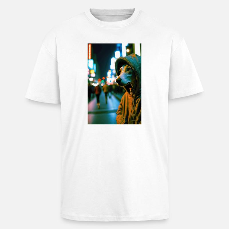 Cyrano auf der Straße 01 - Oversized Heavyweight Unisex T-Shirt - Weiß