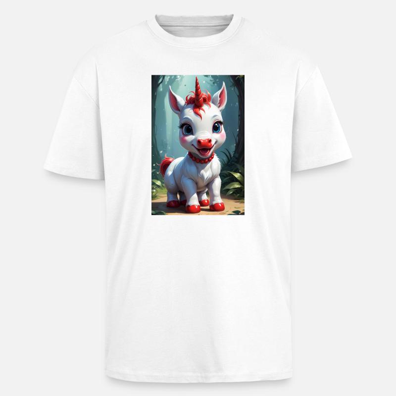 Süßes Einhorn - Oversized Heavyweight Unisex T-Shirt - Weiß