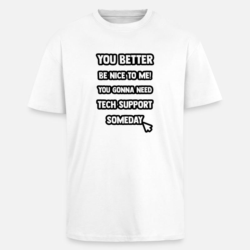 Tech Support - Oversized Heavyweight Unisex T-Shirt - Weiß