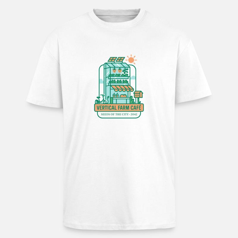 Vertical Farm Café - Oversized Heavyweight Unisex T-Shirt - Weiß