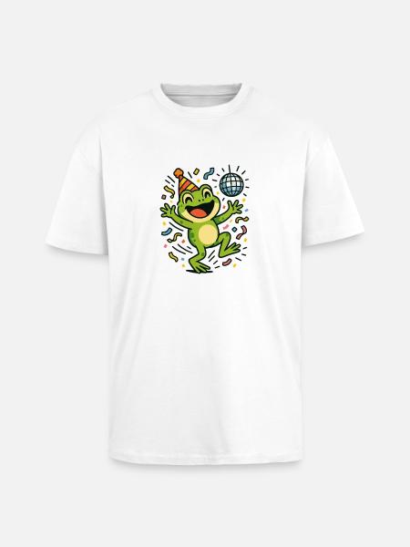 Party Frog - Unisex Oversized Heavyweight T-shirt - white