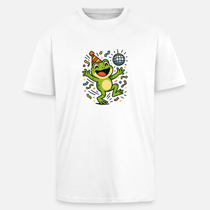 Party Frog - Unisex Oversized Heavyweight T-shirt - white