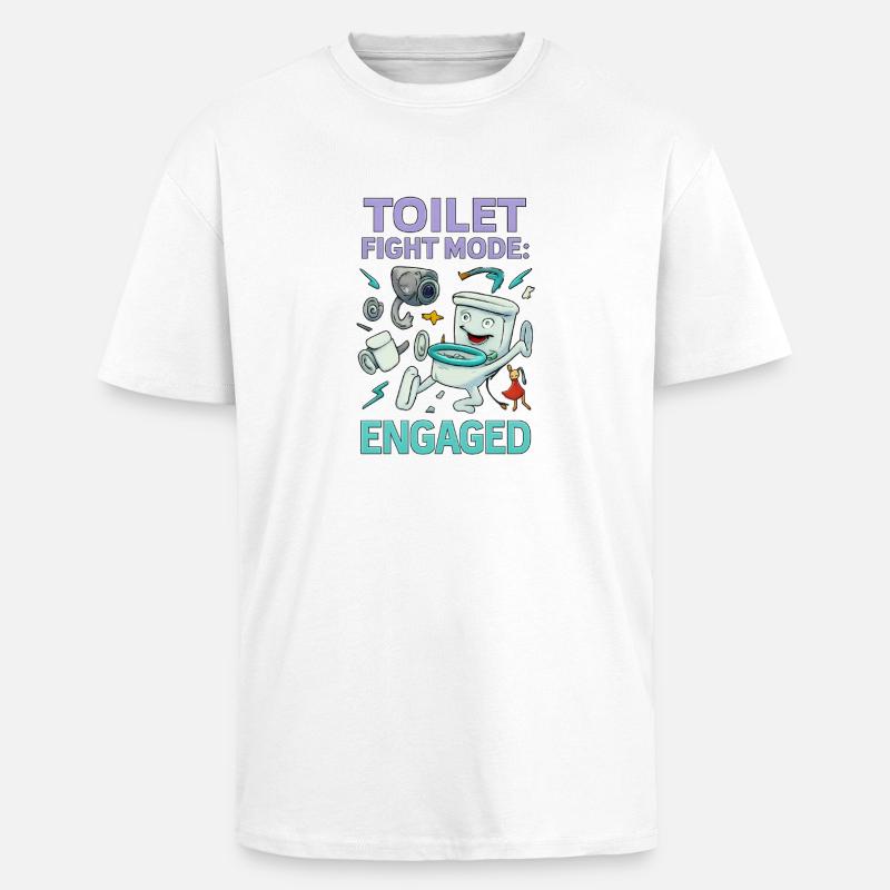 Toilettenkampf-Modus – Absurdes Hirnfäule-Design - Oversized Heavyweight Unisex T-Shirt - Weiß